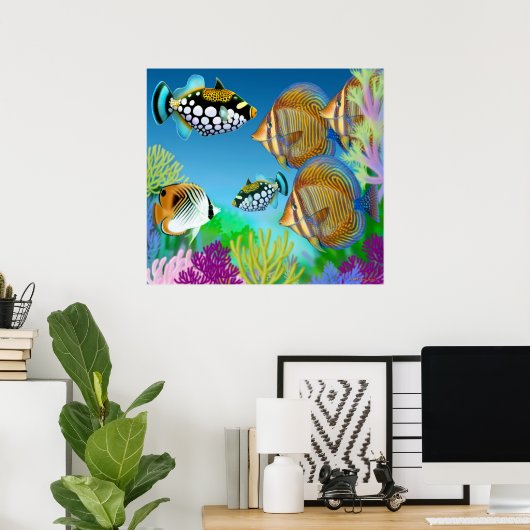 Indo-Pacific Coral Reef Fish Poster (Thuiskantoor)