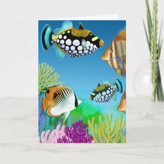Indo Pacific Reef Fish Wenskaart Kaart (Voorkant)