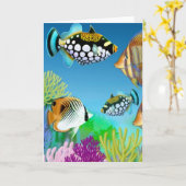 Indo Pacific Reef Fish Wenskaart Kaart (Gele Bloem)
