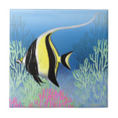 Indo Pacific Reef Moorish Idol Fish Tile Tegeltje (Voorkant)