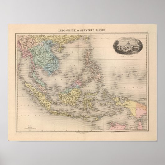 Indochina archipel of Asia Poster (Voorkant)