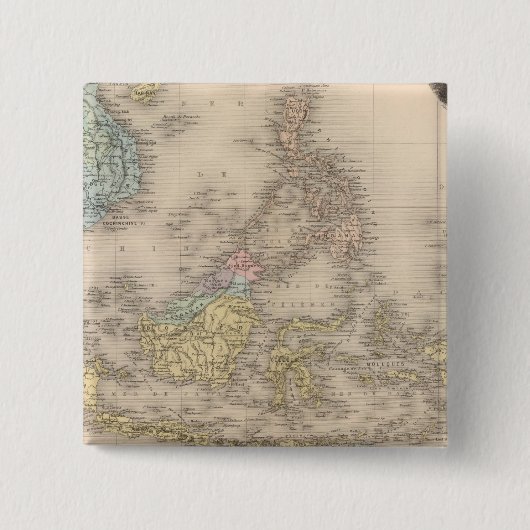 Indochina archipel of Asia Vierkante Button 5,1 Cm (Voorkant)