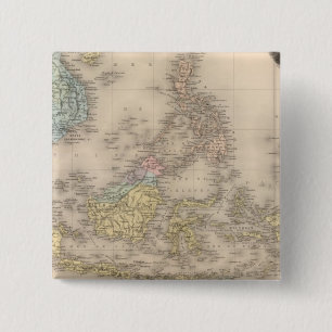 Indochina archipel of Asia Vierkante Button 5,1 Cm