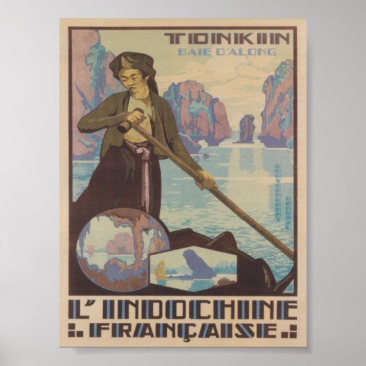 Indochina Vintage Travel Poster (Voorkant)