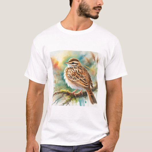 Indochinese Lark 241024AREF124 - Watercolor T-shirt (Voorkant)
