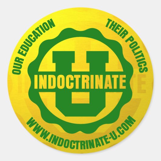 "Indoctrinate U" Ronde Sticker verpakking (Voorkant)