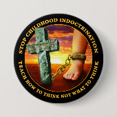 Indoctrinatie bij kinderen stoppen ronde button 7,6 cm (Voorkant)