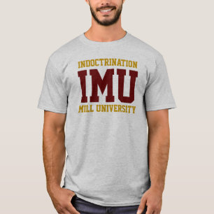 INDOCTRINATIE MOLEN UNIVERSITEIT - maroon en goud T-shirt