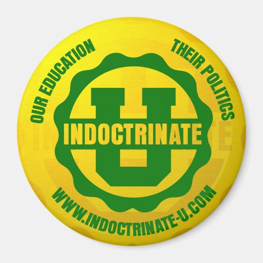 "Indoctrineren U" Straling Logo Ronde Magneet (Voorkant)