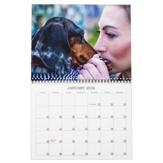 Indomitable Dachshunds Aangepast jaar Kalender (Jan 2026)