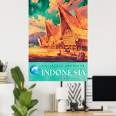 Indonesia, Batak Village in North Sumatra Poster (Thuiskantoor)