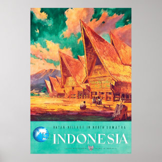 Indonesia, Batak Village in North Sumatra Poster