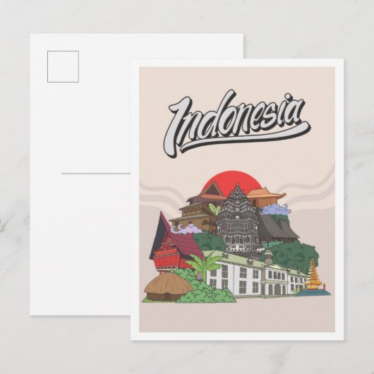 Indonesia Travel Briefkaart (Voorkant / Achterkant)