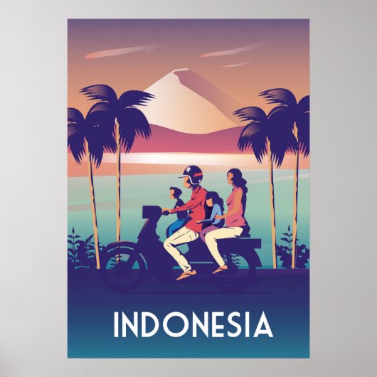 Indonesia vintage travel poster (Voorkant)