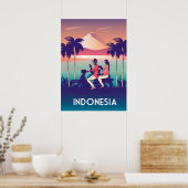 Indonesia vintage travel poster (Keuken)