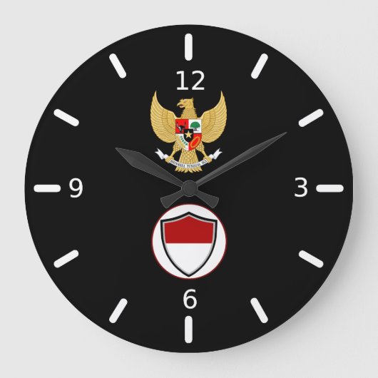Indonesian flag-emblem large clock grote klok (Voorkant)