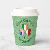 Indonesian Irish USA Shamrock Personalize Text Papieren Bekers (Achterkant)