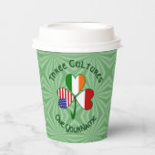 Indonesian Irish USA Shamrock Personalize Text Papieren Bekers (Voorkant)