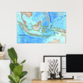 " Indonesië: 1996/heden - Gedetailleerde kaart... Poster (Thuiskantoor)