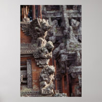 Indonesië, Bali, Ubud, Stenen beeldhouwwerken van 