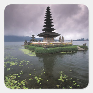 Indonesië, Bali, Ulun Danu Tempel. Vierkante Sticker