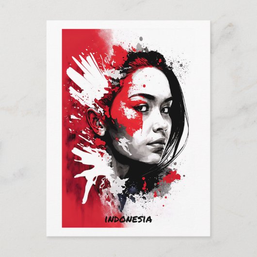 Indonesië Briefkaart - Portret - Vrouwenwereld (Voorkant)