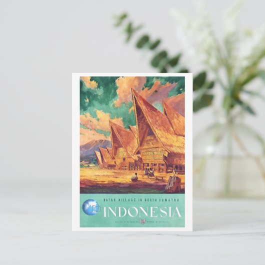Indonesië, dorp Batak in Noord-Sumatra Briefkaart (Staand voorkant)