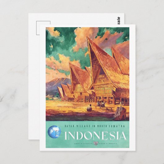 Indonesië, dorp Batak in Noord-Sumatra Briefkaart (Voorkant / Achterkant)