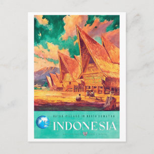 Indonesië, dorp Batak in Noord-Sumatra Briefkaart