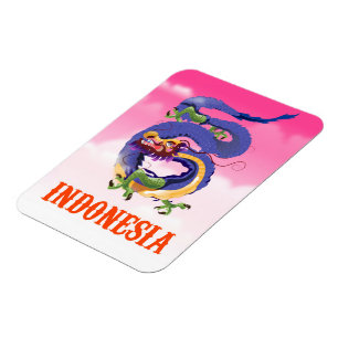 Indonesië Draak retro reisposter Magneet