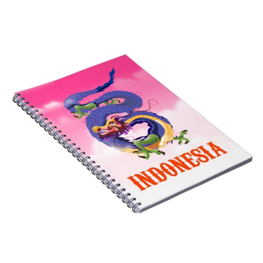 Indonesië Draak retro reisposter Notitieboek (Rechterzijde)