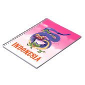 Indonesië Draak retro reisposter Notitieboek (Linkerzijde)