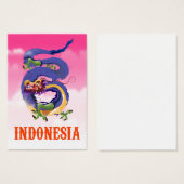 Indonesië Draak retro reisposter Visitekaartje (Voorkant /achterkant)