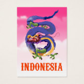 Indonesië Draak retro reisposter Visitekaartje (Voorkant)