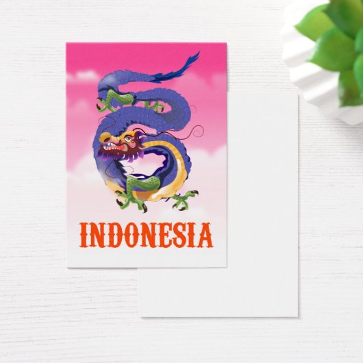 Indonesië Draak retro reisposter Visitekaartje (Bureau)