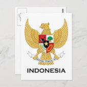INDONESIË - embleem/vlag/wapen/symbool Briefkaart (Voorkant / Achterkant)