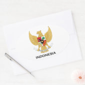 INDONESIË - embleem/vlag/wapen/symbool Ovale Sticker (Envelop)