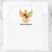 INDONESIË - embleem/vlag/wapen/symbool Ovale Sticker (Tas)