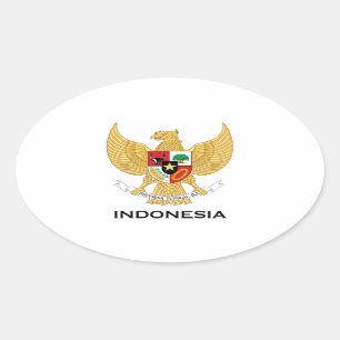 INDONESIË - embleem/vlag/wapen/symbool Ovale Sticker