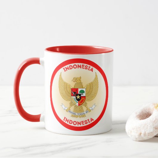 Indonesië Erfgoed Embleem Mok (Met donut)