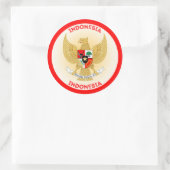 Indonesië Erfgoed Embleem Ronde Sticker (Tas)