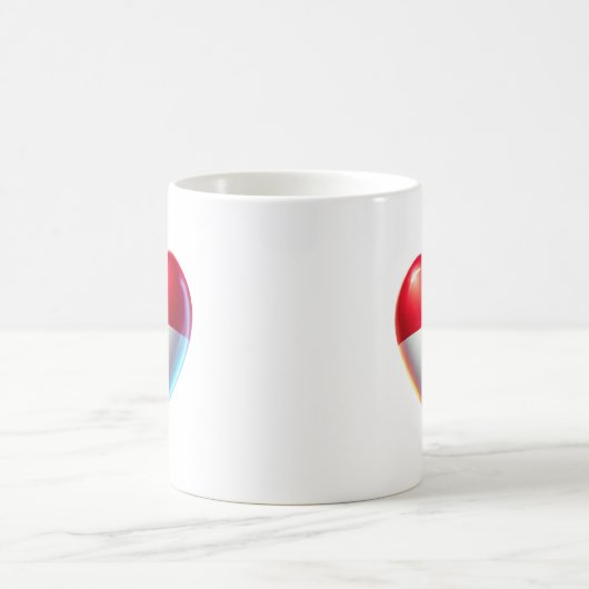 Indonesië Heart Flag Tea Coffee Mok (Center)