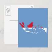 Indonesië-ID, Jakarta, vlaggenkaart Briefkaart (Voorkant / Achterkant)