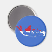 Indonesië ID, Jakarta, Vlaggenkaart Magneet (Voorkant / Achterkant)