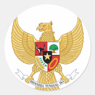 Indonesië, ID, wapenschild Ronde Sticker