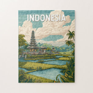 Indonesië Illustratie Reis Kunst Vintage Legpuzzel