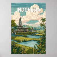 Indonesië Illustratie Reis Kunst Vintage