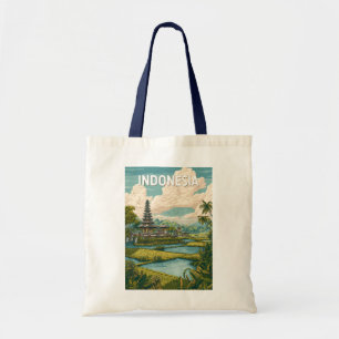 Indonesië Illustratie Reis Kunst Vintage Tote Bag