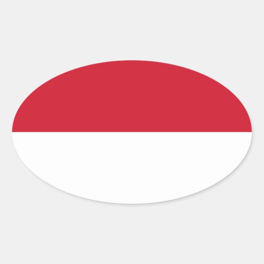 Indonesië - Indonesische vlag Ovale Sticker (Voorkant)