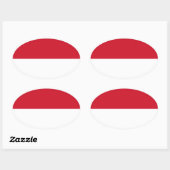 Indonesië - Indonesische vlag Ovale Sticker (Vel)
